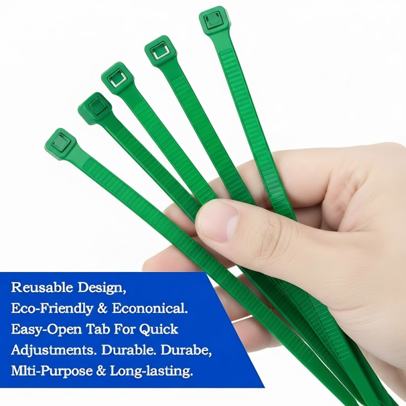25-Piece Multipurpose Nylon Cable Tie Pack – Multicolor (20cm)