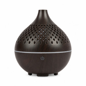 Professional Hollow Ultrasonic Aroma Diffuser & Air Humidifier – Dark Wood Grain (12.6cm)