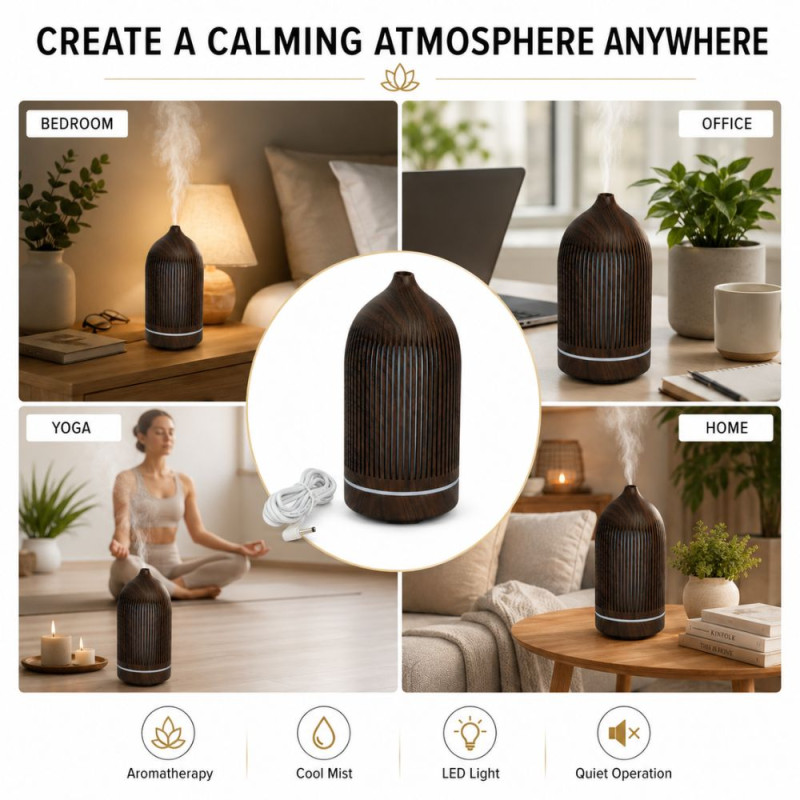 Essential Humidifier – Brown Premium Quality (17 x 9.5 cm)