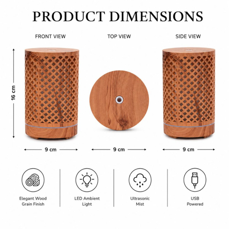 Premium Humidifier – Wooden Premium Quality (16 x 9 cm)