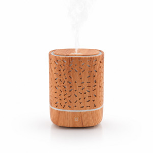 Professional Hollow Wood-Grain Portable USB Aroma Diffuser &amp; Humidifier (13cm)