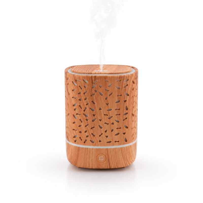 Professional Hollow Wood-Grain Portable USB Aroma Diffuser &amp; Humidifier (13cm)