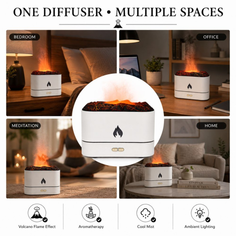 Elegant Humidifier – Black White Premium Quality (12.8 x 17 cm)