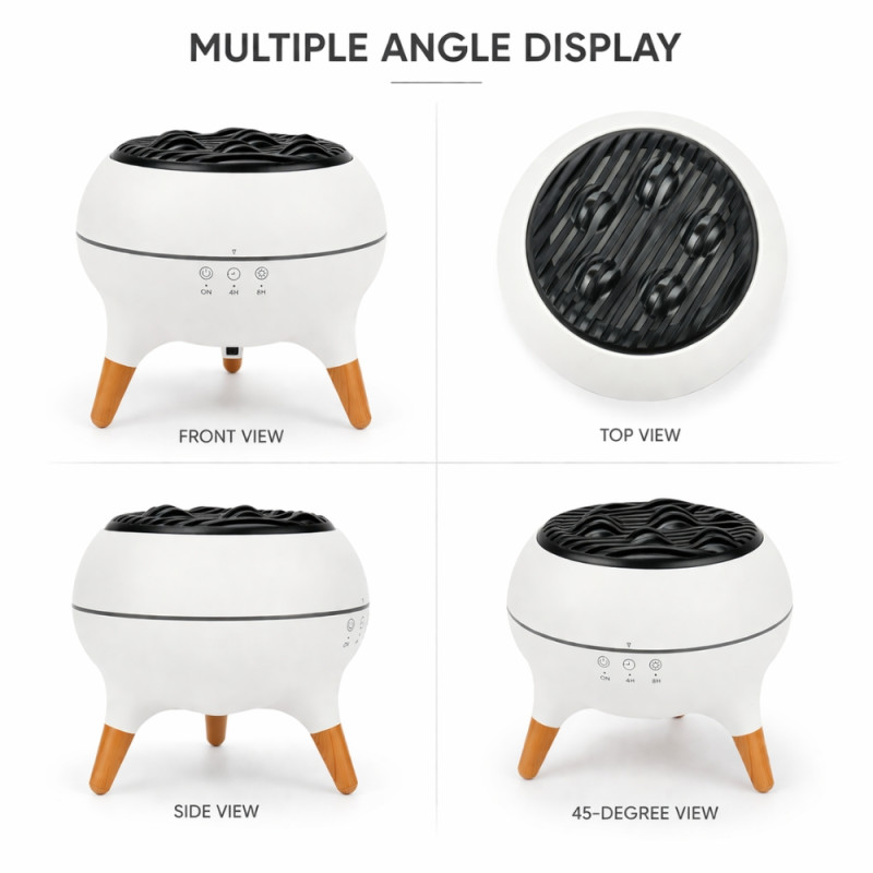 Professional Dynamic Jellyfish Aroma Diffuser & Humidifier – White & Wooden (15cm)