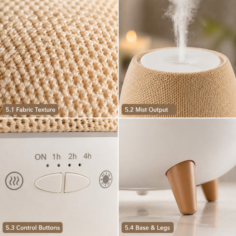 Professional Modern Ultrasonic Aromatherapy Diffuser & Humidifier – Cream & White (17cm)