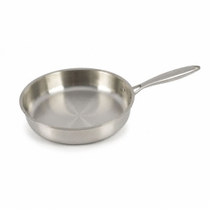 Trusted Line Frying Pan Designed for Everyday Cooking &amp; Kitchen Excellence – Silver (H-6.5cm x W-25.5cm)