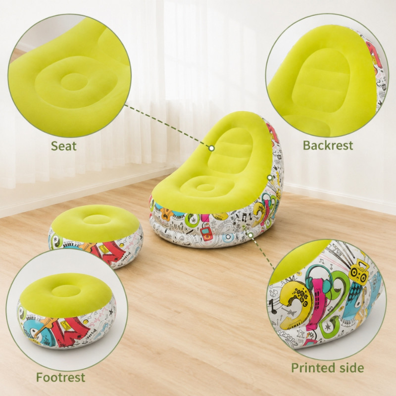 Prism Craft Inflatable Sofa Designed for Modern Living &amp; Home Comfort – Multi Color (2 PCS)