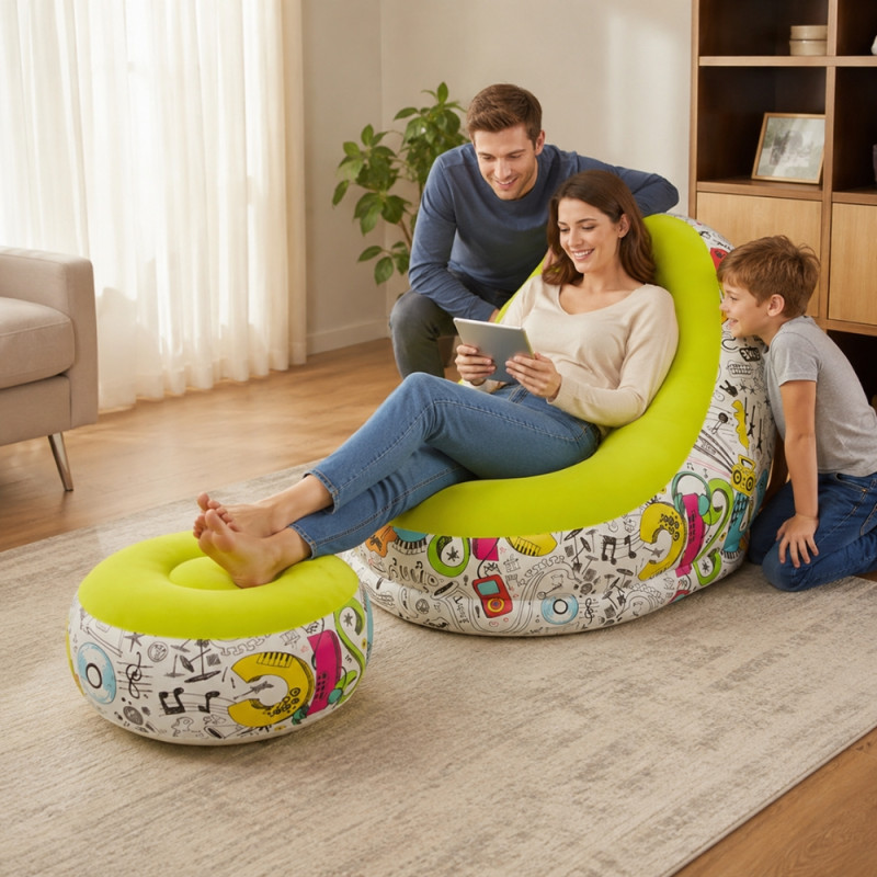 Prism Craft Inflatable Sofa Designed for Modern Living &amp; Home Comfort – Multi Color (2 PCS)