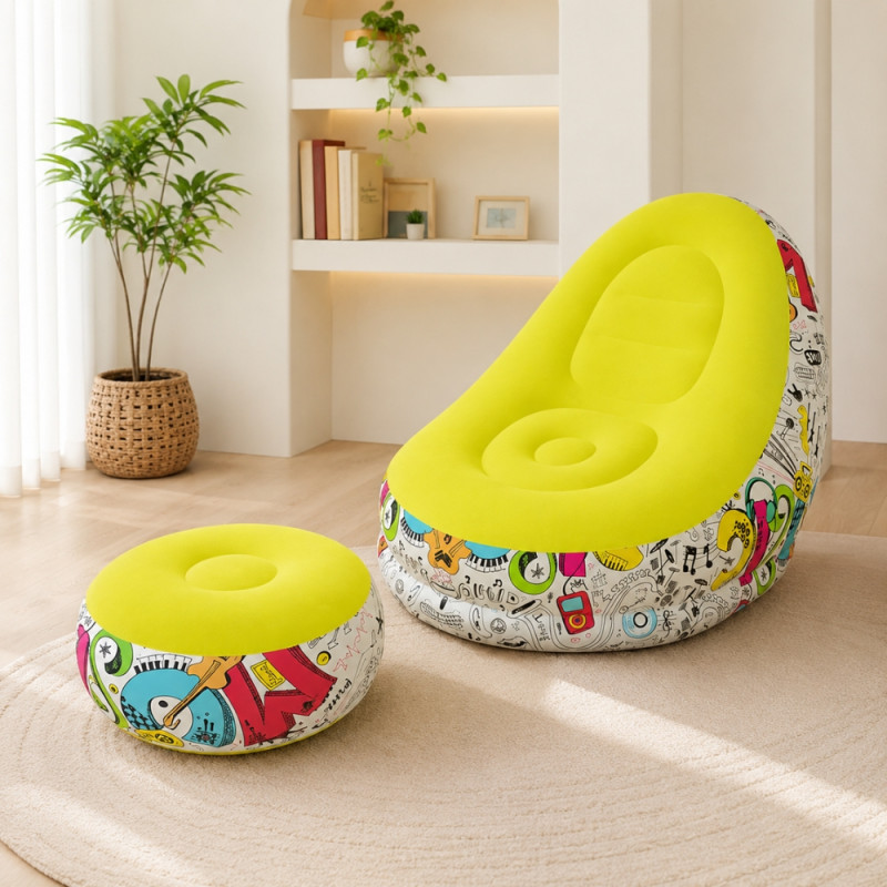 Prism Craft Inflatable Sofa Designed for Modern Living &amp; Home Comfort – Multi Color (2 PCS)