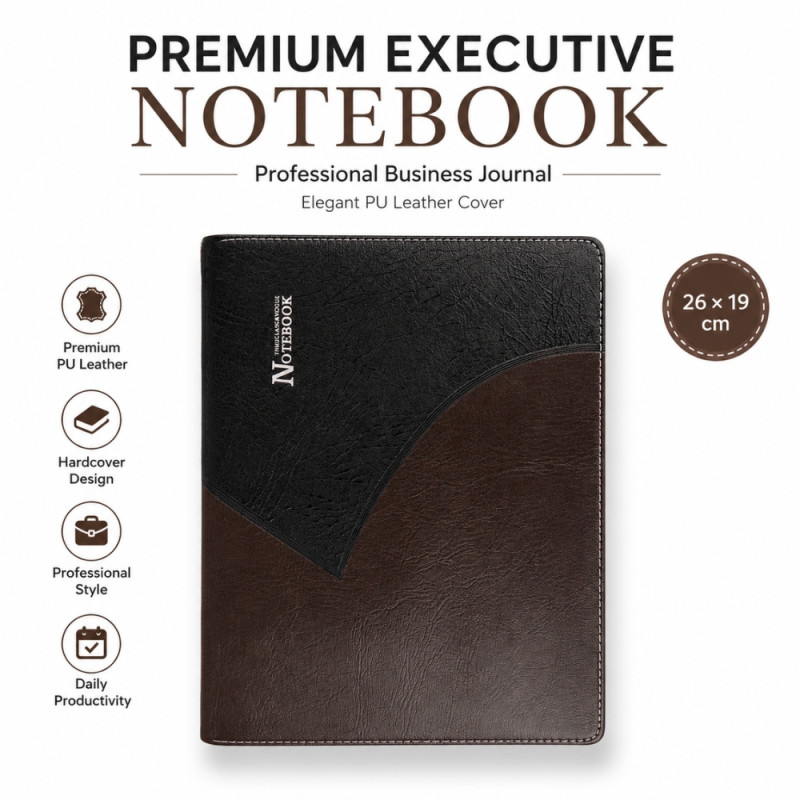 Elegant notebook – Black Premium Quality (26 x 19 cm)
