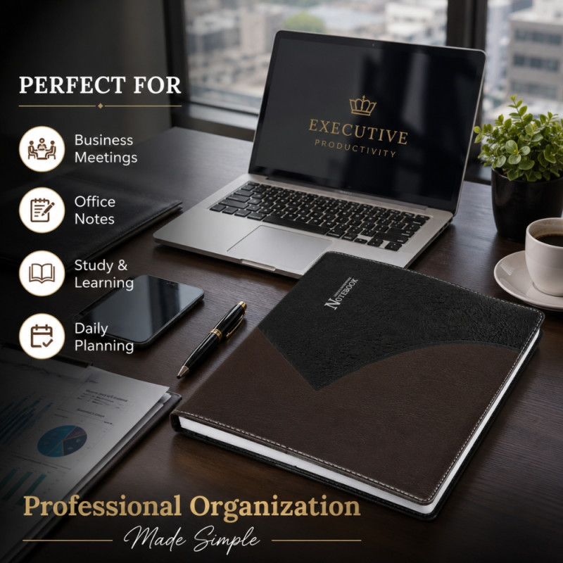 Elegant notebook – Black Premium Quality (26 x 19 cm)