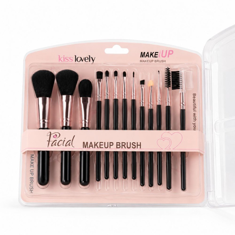 Stylish MAKEUP BRUSH – Black Pink Premium Quality (15x14 x12-13 cm)