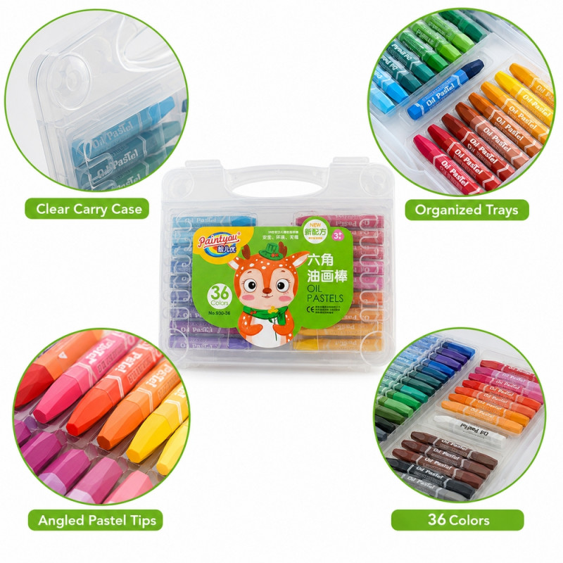 Ultra Shine Oil Pastel Set Designed for Creative Expression &amp; Office Use – Multi Color (36 PCS SET)