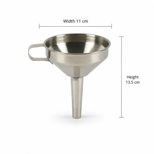 Smooth Edge Funnel Designed for Everyday Cooking &amp; Kitchen Excellence – Silver (H-13.5cm x W-11cm)