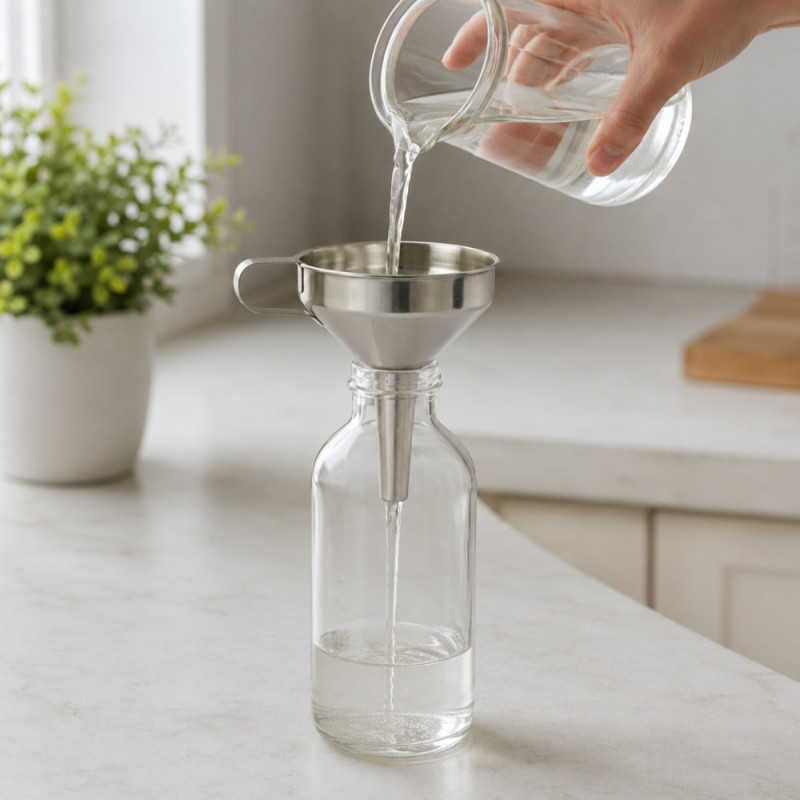 Smooth Edge Funnel Designed for Everyday Cooking &amp; Kitchen Excellence – Silver (H-13.5cm x W-11cm)