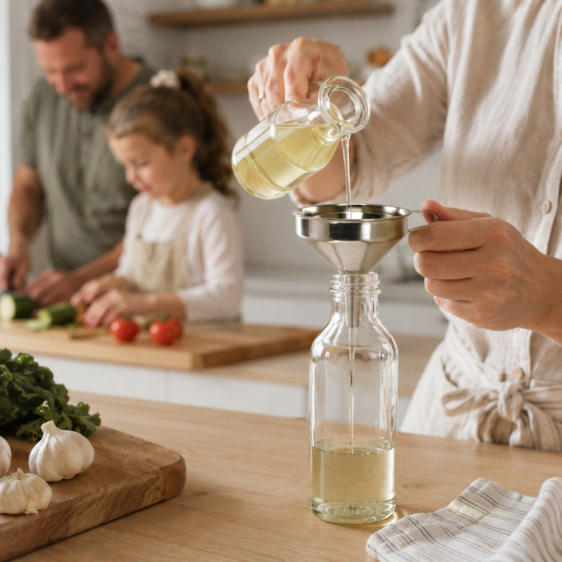 Smooth Edge Funnel Designed for Everyday Cooking &amp; Kitchen Excellence – Silver (H-13.5cm x W-11cm)