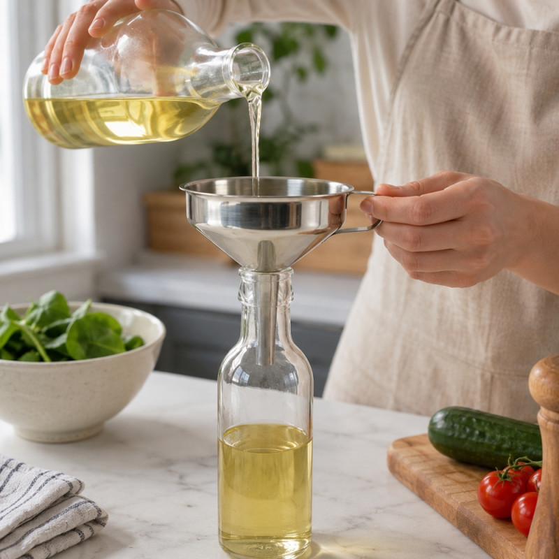Smooth Finish Funnel Designed for Everyday Cooking & Kitchen Excellence – Silver (H-13.5cm x W-13cm)