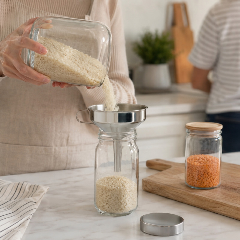 Smooth Finish Funnel Designed for Everyday Cooking & Kitchen Excellence – Silver (H-13.5cm x W-13cm)
