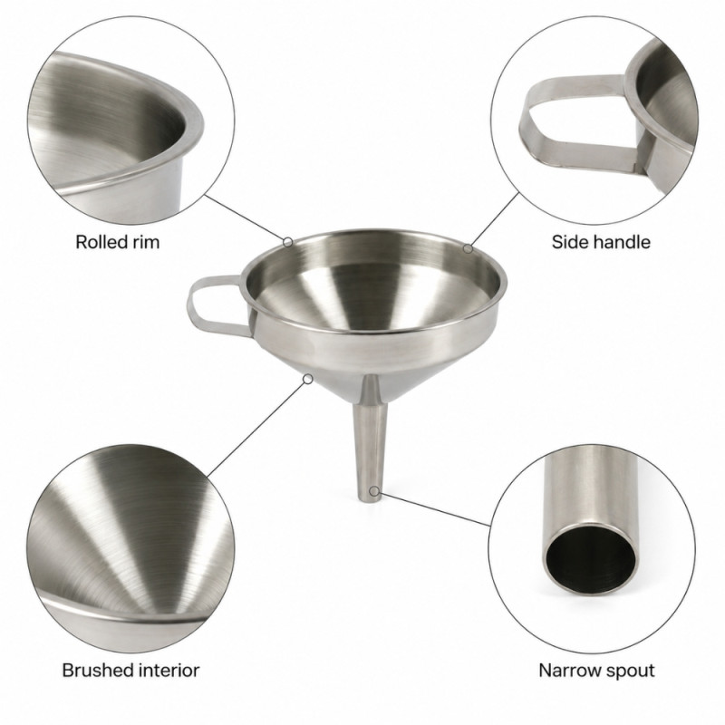 Bold Build Funnel Designed for Everyday Cooking & Kitchen Excellence – Sulver (H-13cm X W-15cm)