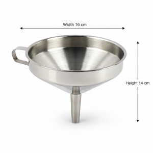 Bright Make Funnel Designed for Everyday Cooking & Kitchen Excellence – Silver (H-14cm x W-16cm)