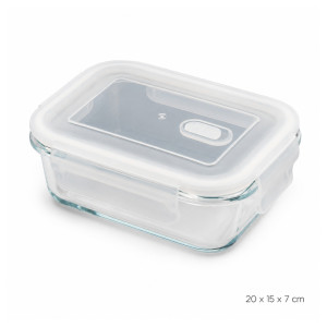 Deep Grip Lunch Box Designed for Meal Prep & On-the-Go Dining – Transparent (H-7cm x w-20cm x L-15cm)