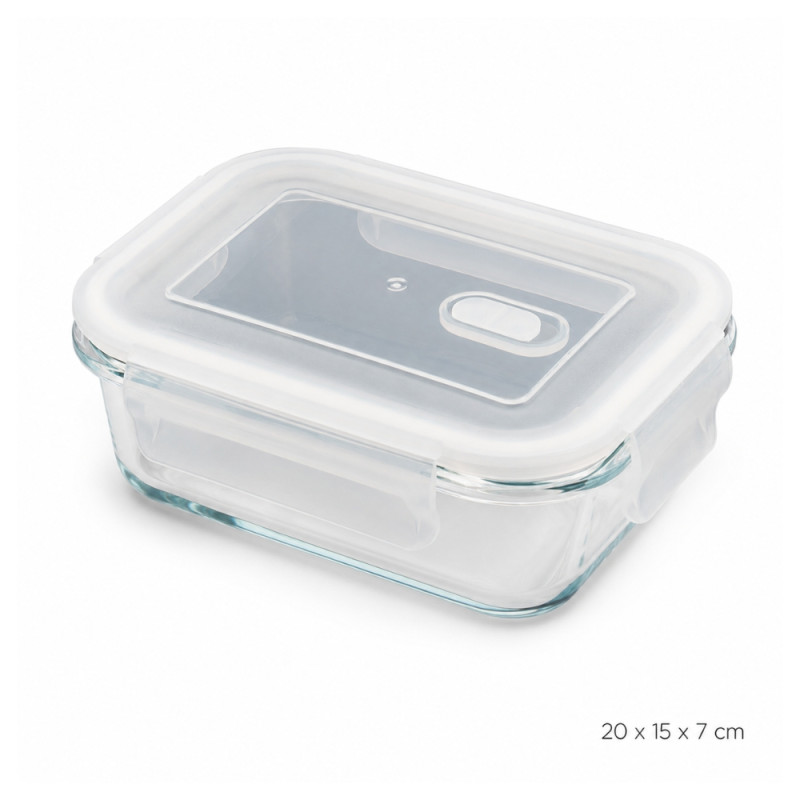 Deep Grip Lunch Box Designed for Meal Prep & On-the-Go Dining – Transparent (H-7cm x w-20cm x L-15cm)