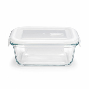 Transparent Glass Food Storage Containers with Airtight, Snap-Lock Lids – 8 x 22cm