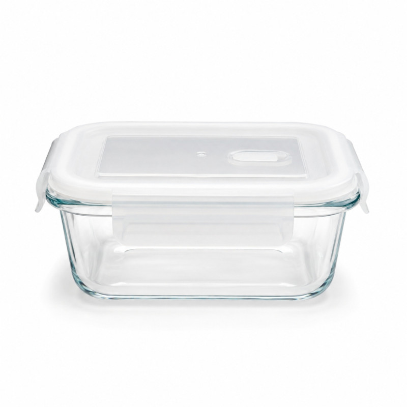 Transparent Glass Food Storage Containers with Airtight, Snap-Lock Lids – 8 x 22cm