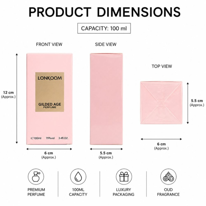 Stylish Parfume – Pink Premium Quality (100ml | 12 x 6 x 5.5 cm)