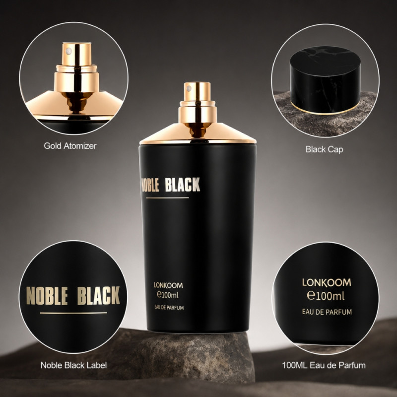 Noble Black 100ml Flask – Gold
