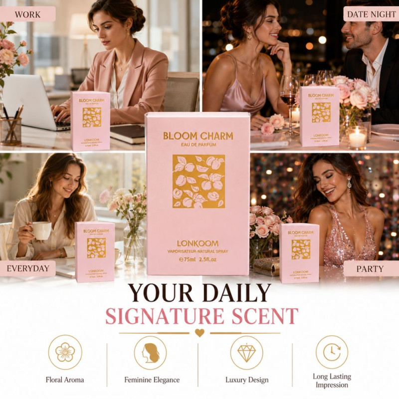 Elegant Parfume – Pink Premium Quality (75 ml | 14 x 9 x 6.5 cm)