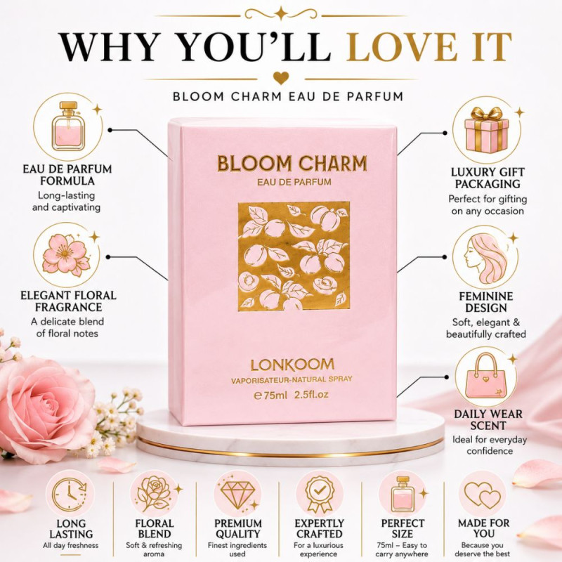Elegant Parfume – Pink Premium Quality (75 ml | 14 x 9 x 6.5 cm)