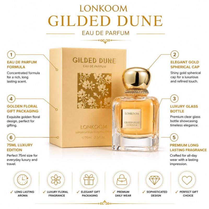 Modern Parfume – Beige Premium Quality (75ml | 14 x 9 x 6.5 cm)