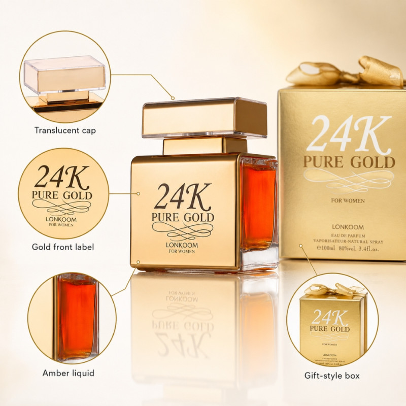 Lonkoom "24K Pure Gold" EDP Bottle - 100 ml