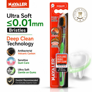 Unfiltered Charcoal Antibacterial Soft Toothbrush featuring double-layer bristles for deep cleaning – Black & Green (19cm) Unfiltered Charcoal Antibacterial Soft Toothbrush featuring double-layer bristles for deep cleaning – Black & Green (19cm)