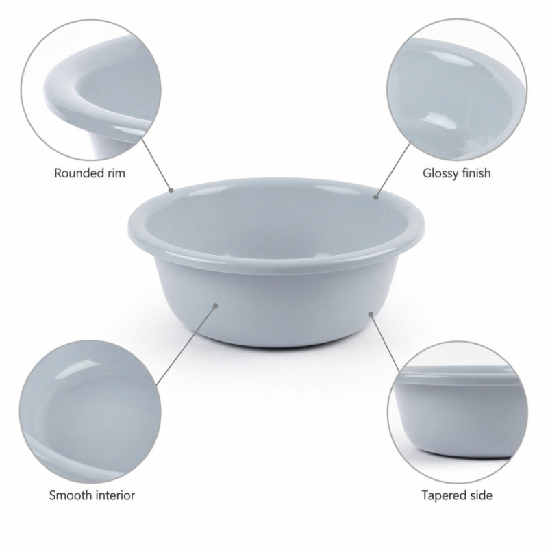 Elite Shield Plastic Bowl Designed for Everyday Cooking &amp; Kitchen Excellence – Light Blue (H-10cm X W-30cm)