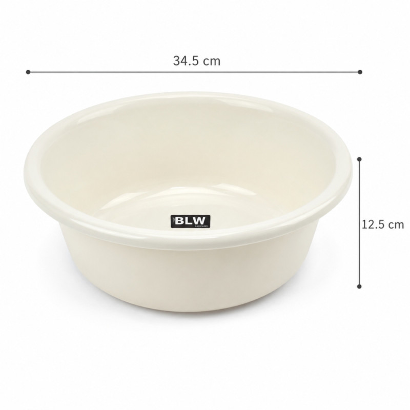 Prime Lock Plastic Bowl Designed for Everyday Cooking &amp; Kitchen Excellence – Beige (H-12.5cm x W-34.5cm)
