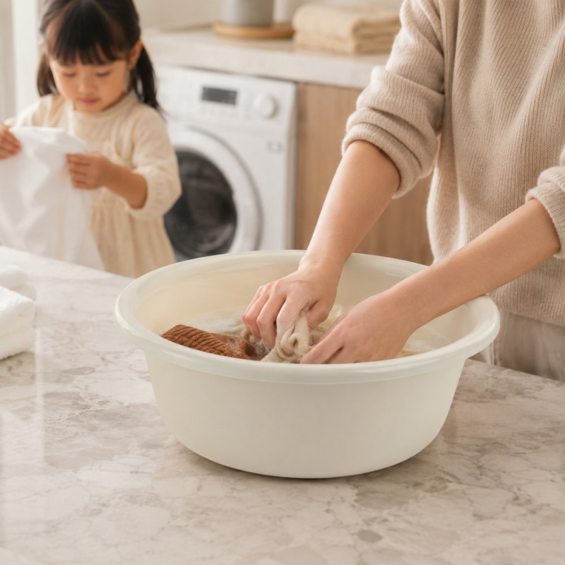 Prime Lock Plastic Bowl Designed for Everyday Cooking &amp; Kitchen Excellence – Beige (H-12.5cm x W-34.5cm)