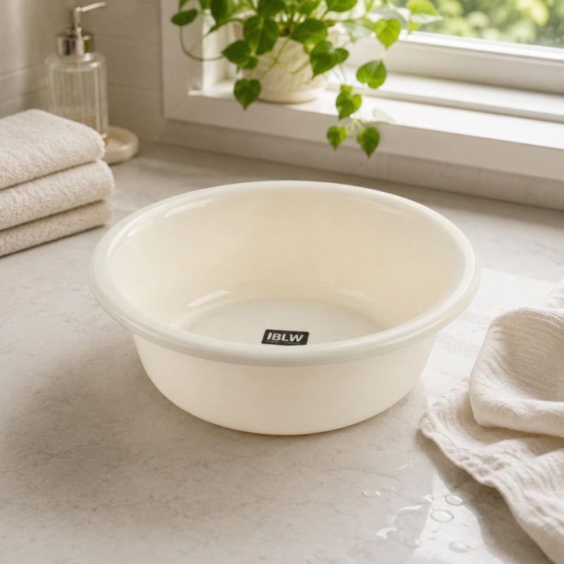 Prime Lock Plastic Bowl Designed for Everyday Cooking &amp; Kitchen Excellence – Beige (H-12.5cm x W-34.5cm)