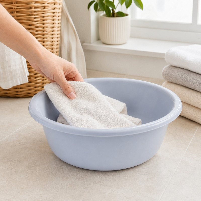 Supreme Hold Plastic Bowl Designed for Everyday Cooking &amp; Kitchen Excellence – Light Blue (H-14, DIA-38 CM)