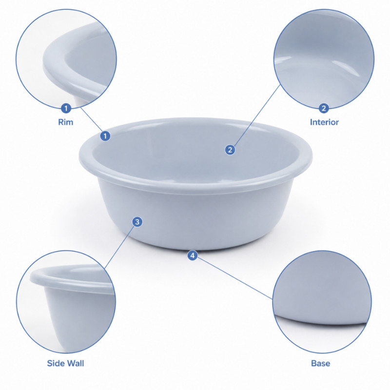Supreme Hold Plastic Bowl Designed for Everyday Cooking &amp; Kitchen Excellence – Light Blue (H-14, DIA-38 CM)