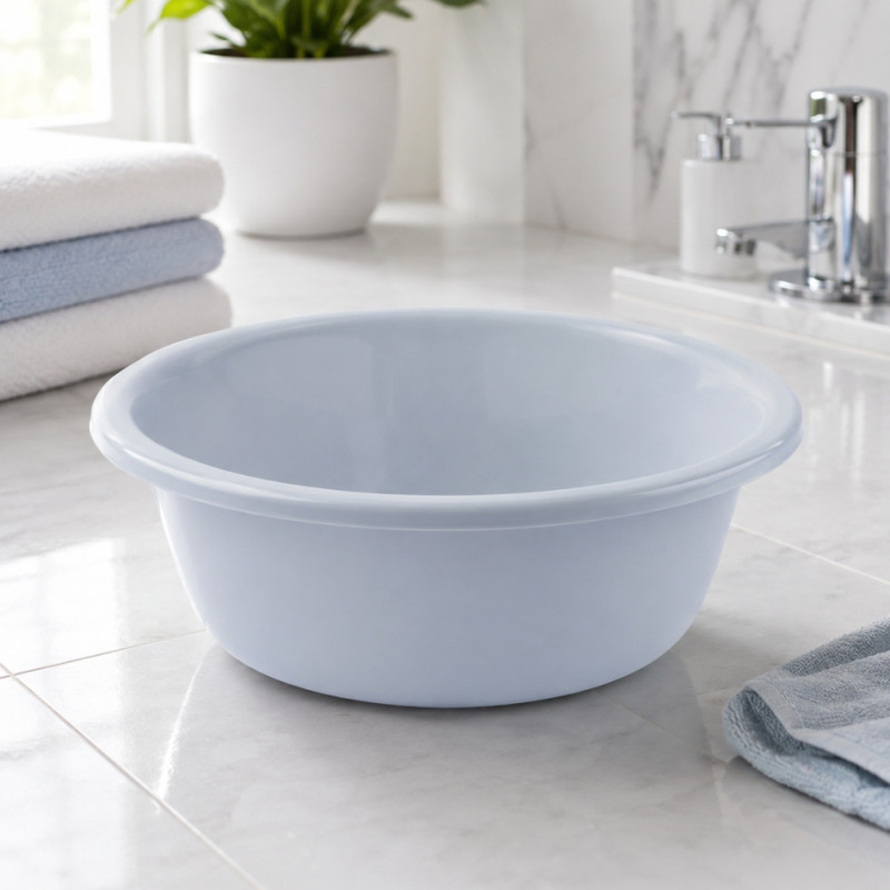 Supreme Hold Plastic Bowl Designed for Everyday Cooking &amp; Kitchen Excellence – Light Blue (H-14, DIA-38 CM)