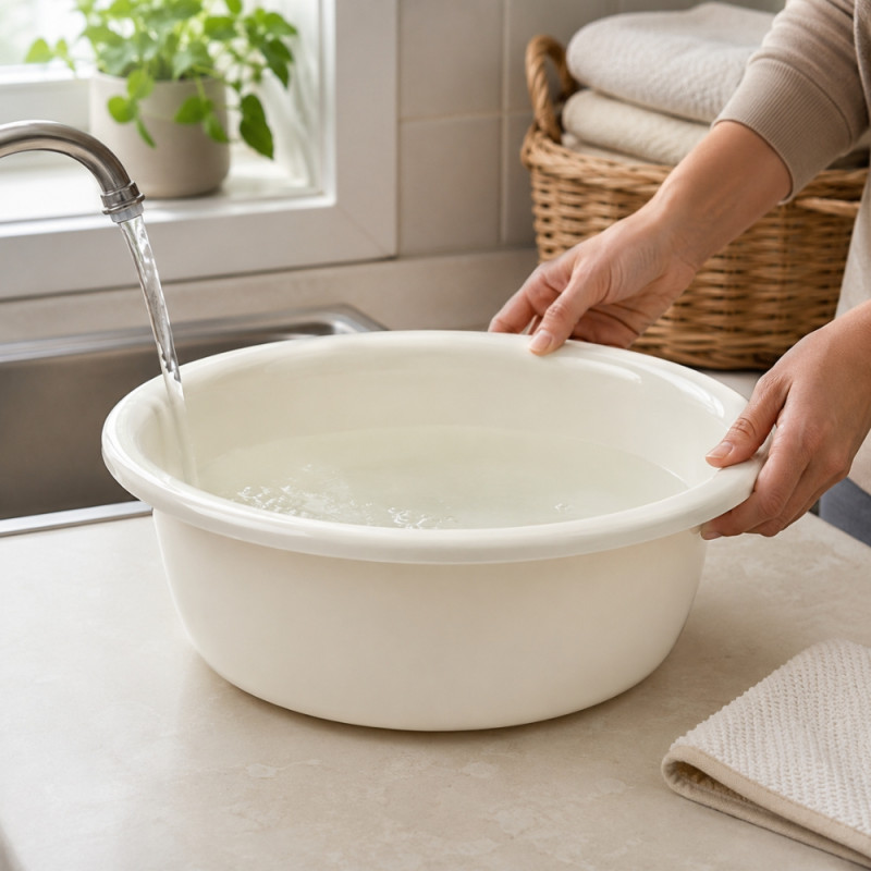 Light Line Plastic Bowl Designed for Everyday Cooking &amp; Kitchen Excellence – Ivory (DIA-40, T-15 CM)