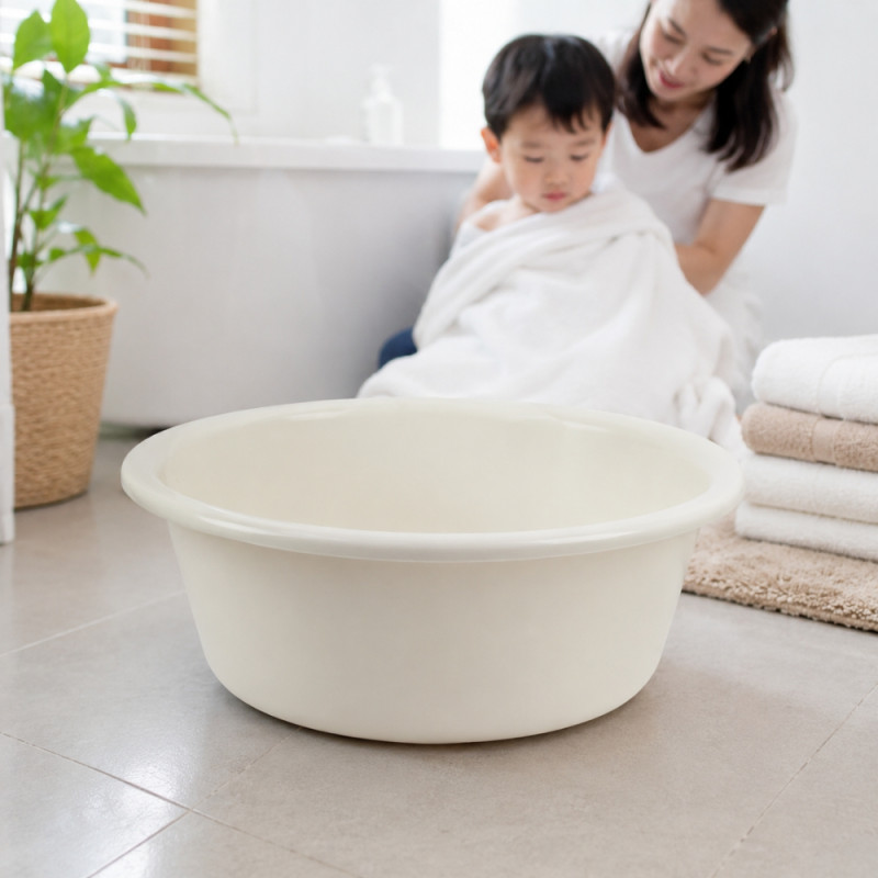 Light Line Plastic Bowl Designed for Everyday Cooking &amp; Kitchen Excellence – Ivory (DIA-40, T-15 CM)