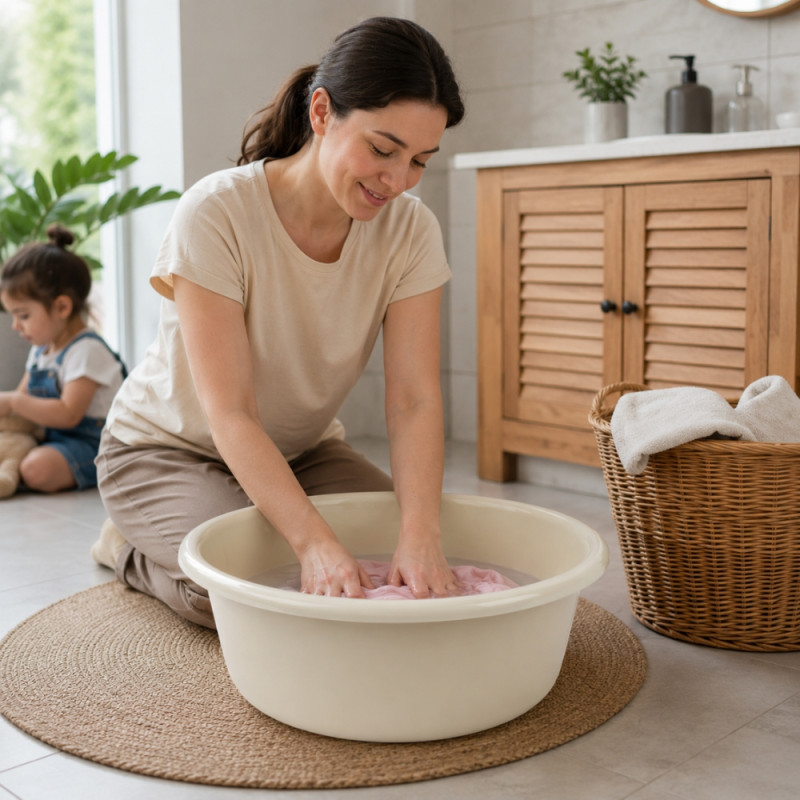 Supreme Line Wash Bowl Designed for Home & Professional Cleaning – Beige (H-16, DIA-46 CM)