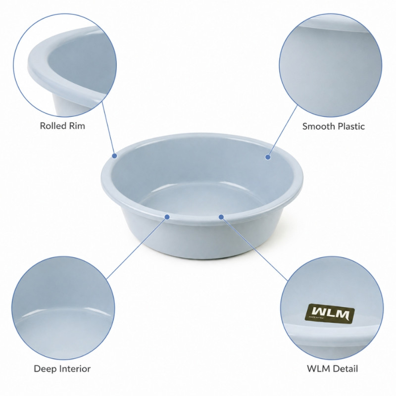 Master Choice Kitchen Basin Designed for Everyday Cooking &amp; Kitchen Excellence – Light Blue (H-18, DIA-56 CM)