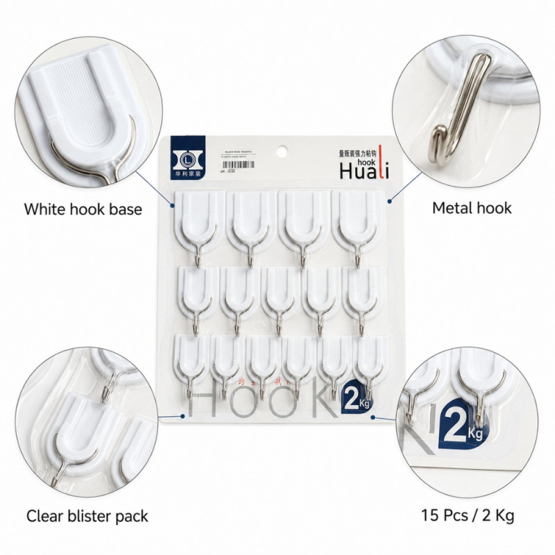 Plastic Hook Set - 15pcs