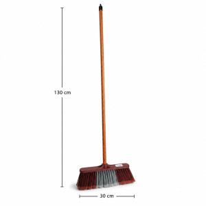 Brown Wooden Broom – Brown (H-130cm X W-30cm)
