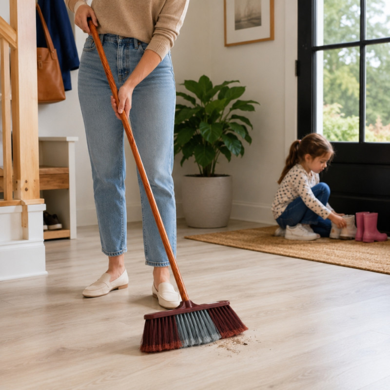 Brown Wooden Broom – Brown (H-130cm X W-30cm)