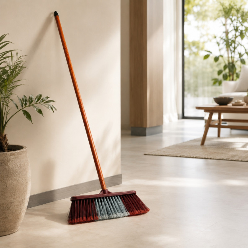 Brown Wooden Broom – Brown (H-130cm X W-30cm)